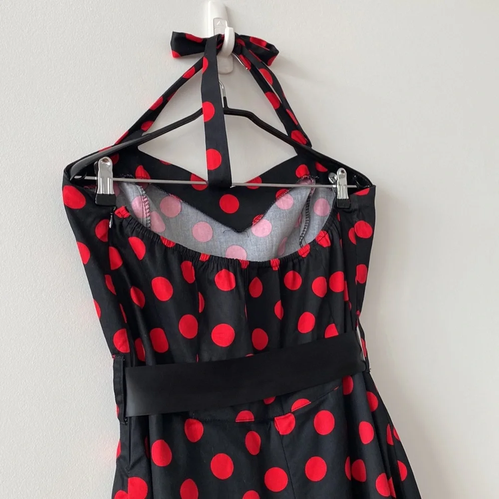 🐈‍⬛ Hearts & Roses Polka Dot Swing Dress - Picture 6 of 13